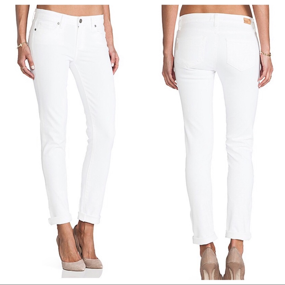 Paige Skyline Crop Skinny Optic White jeans Sz 27